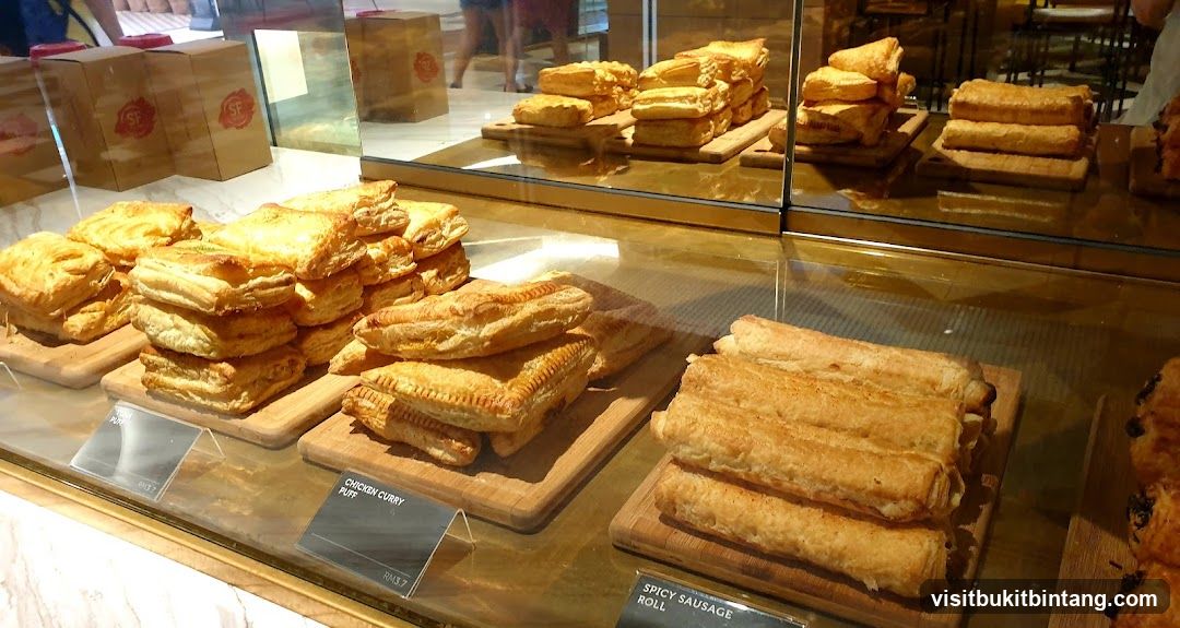 Pastries in a Display Case