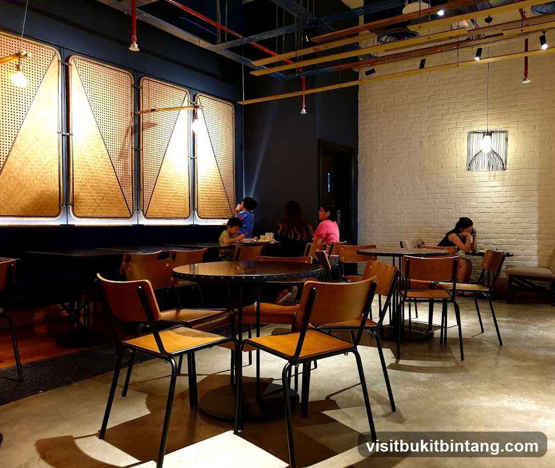 Interior of a cafe with patrons