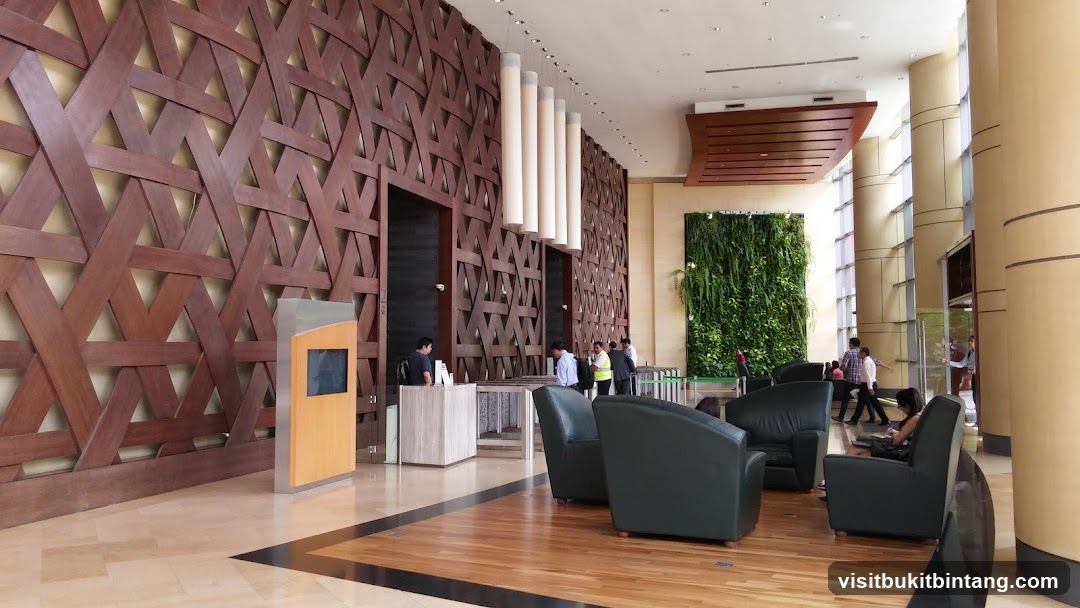 Modern Lobby with Green Wall
