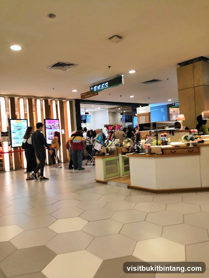 Indoor shopping area with food stalls