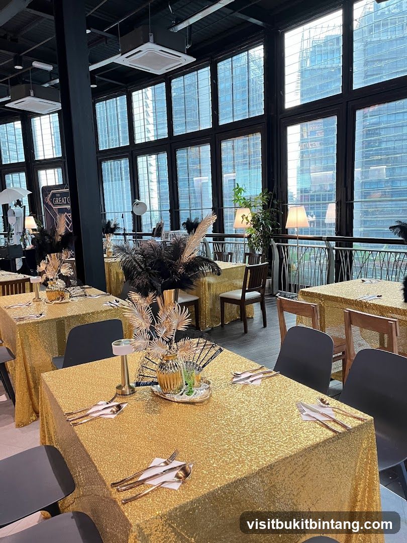 Gatsby-themed event setup