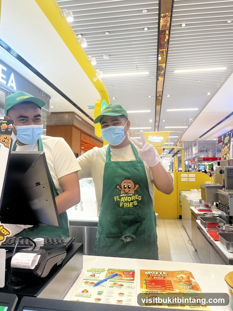 Employees at a Flavored Fries Stand