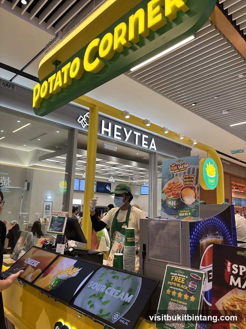 Potato Corner and Heytea Food Stalls