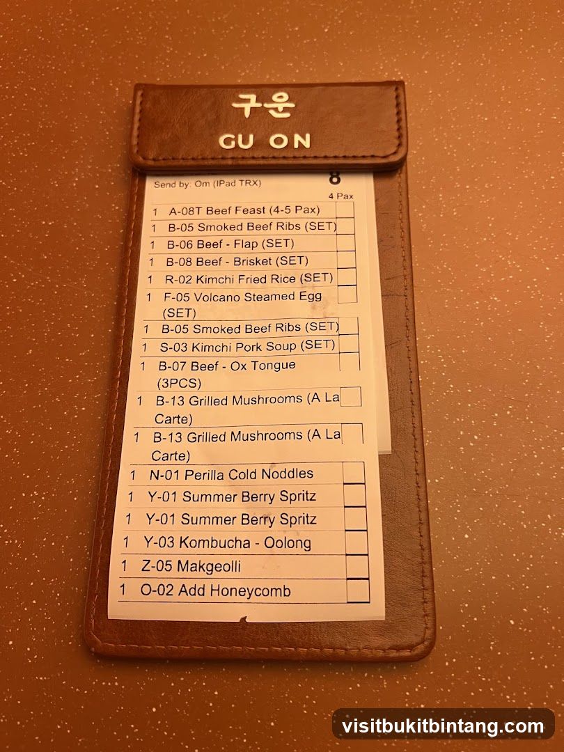 GU ON Menu