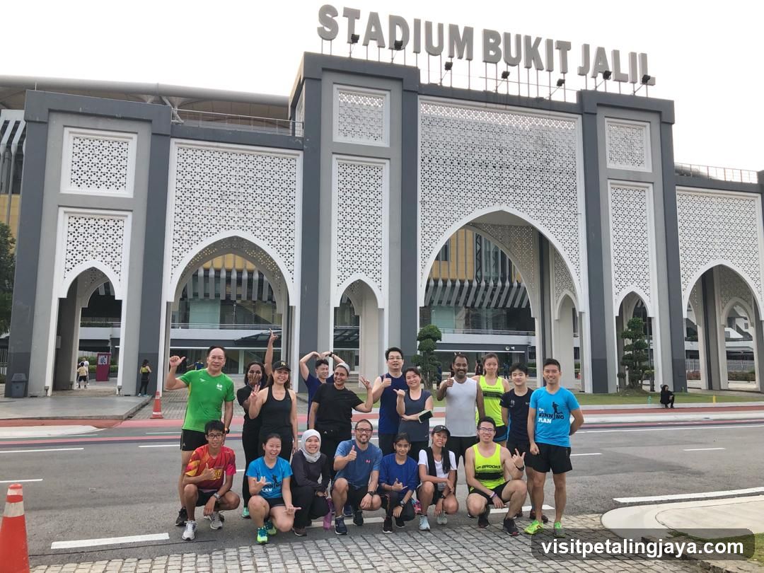 Group photo in front of Stadium Bukit Jalil