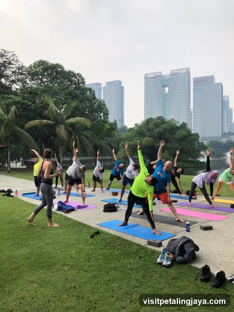 Outdoor Yoga Session in City Park