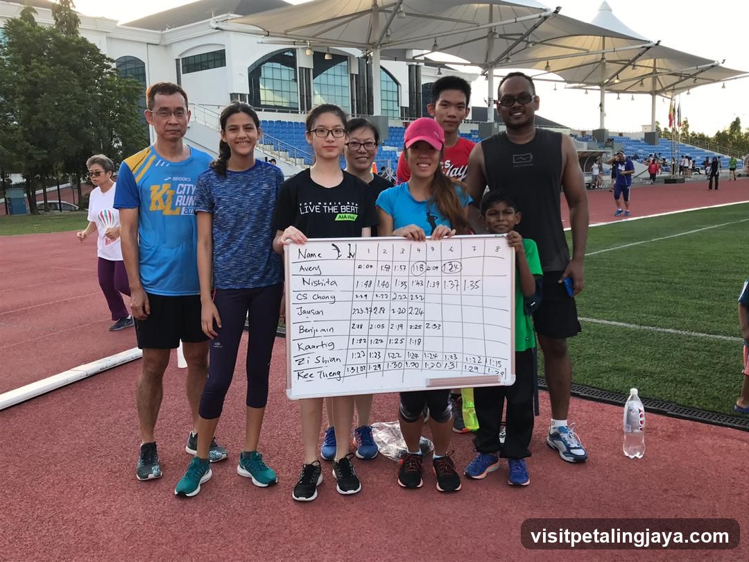 Group photo at a track event