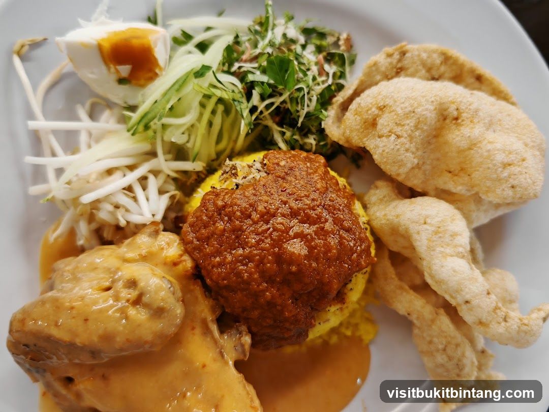 Nasi Lemak with Salted Egg and Chicken
