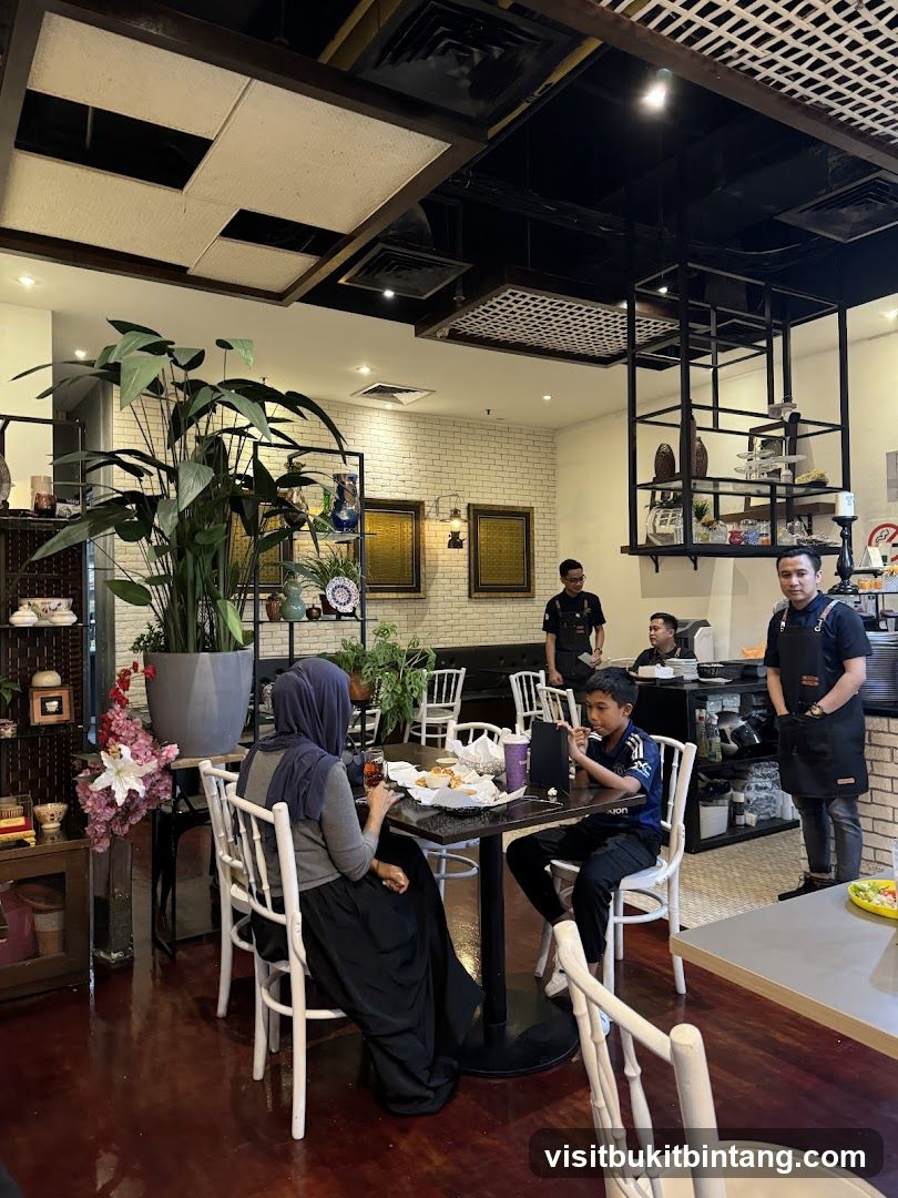 Restaurant Interior with Diners and Staff