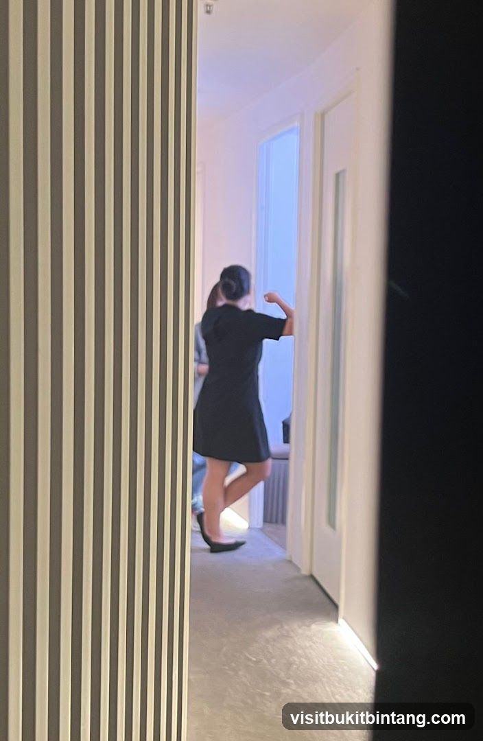 Interior Hallway with People