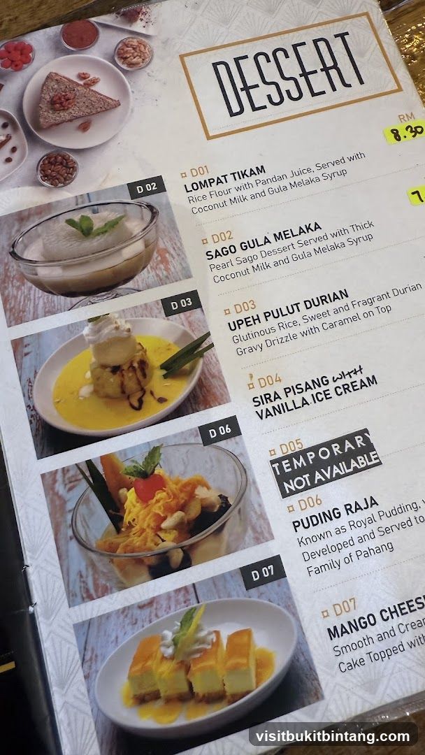 Dessert Menu