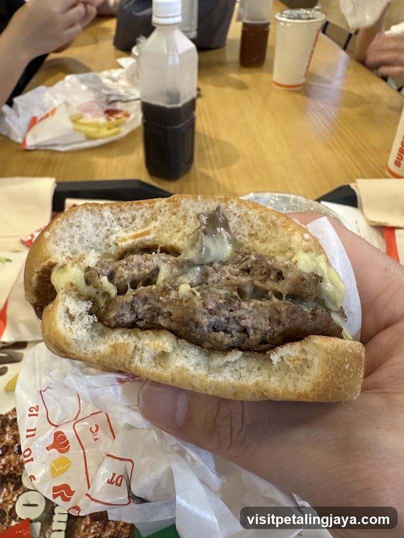 Burger with melted cheese and sauce
