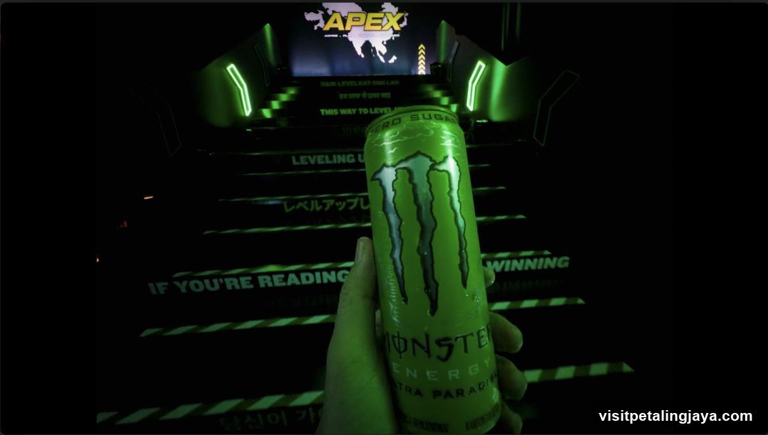 Monster Energy Can in Gaming Setup