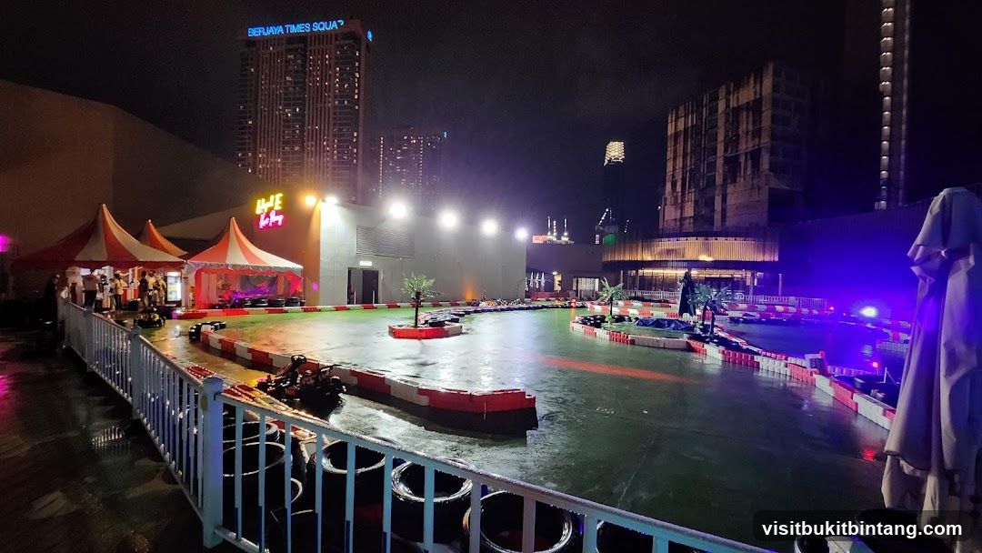 Outdoor Go-Kart Track at Night