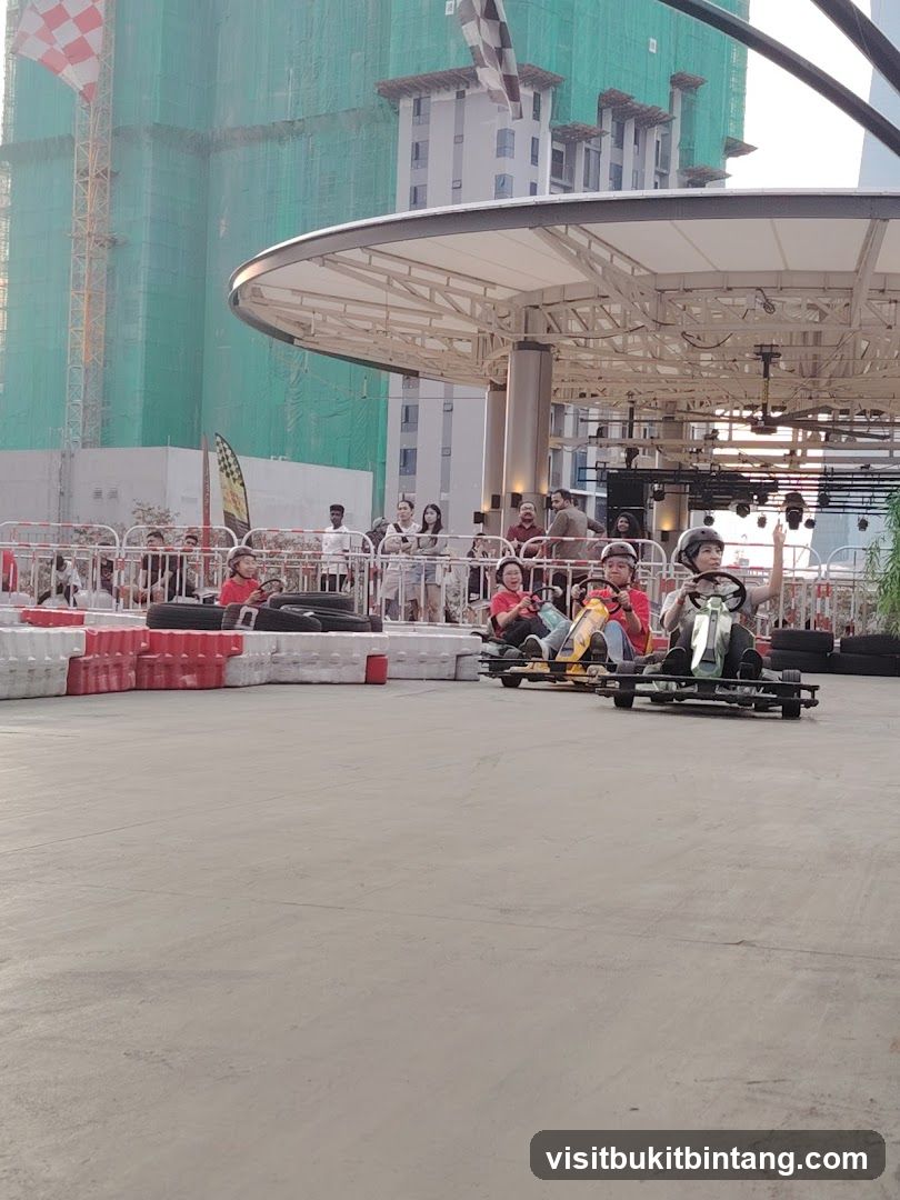 Go-karting track with people racing