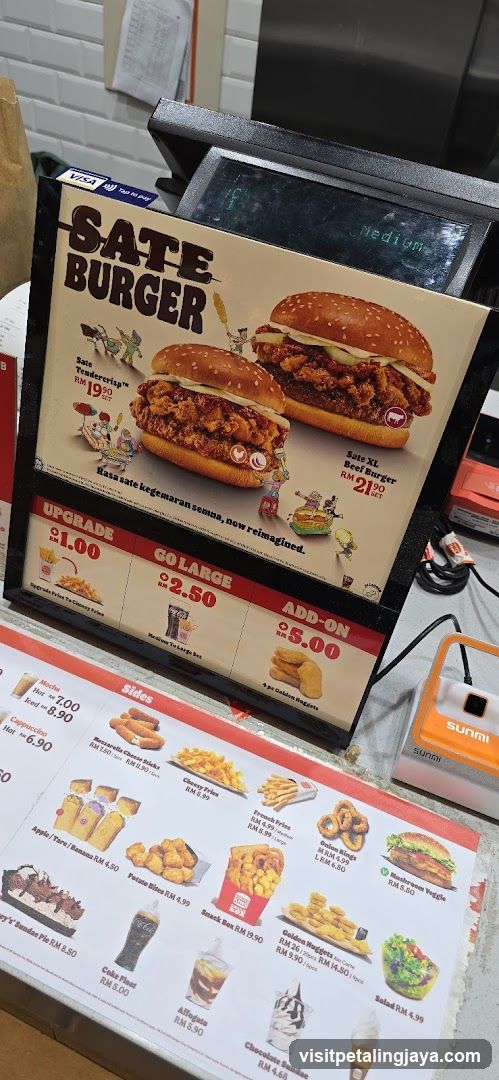 Sate Burger Menu Display