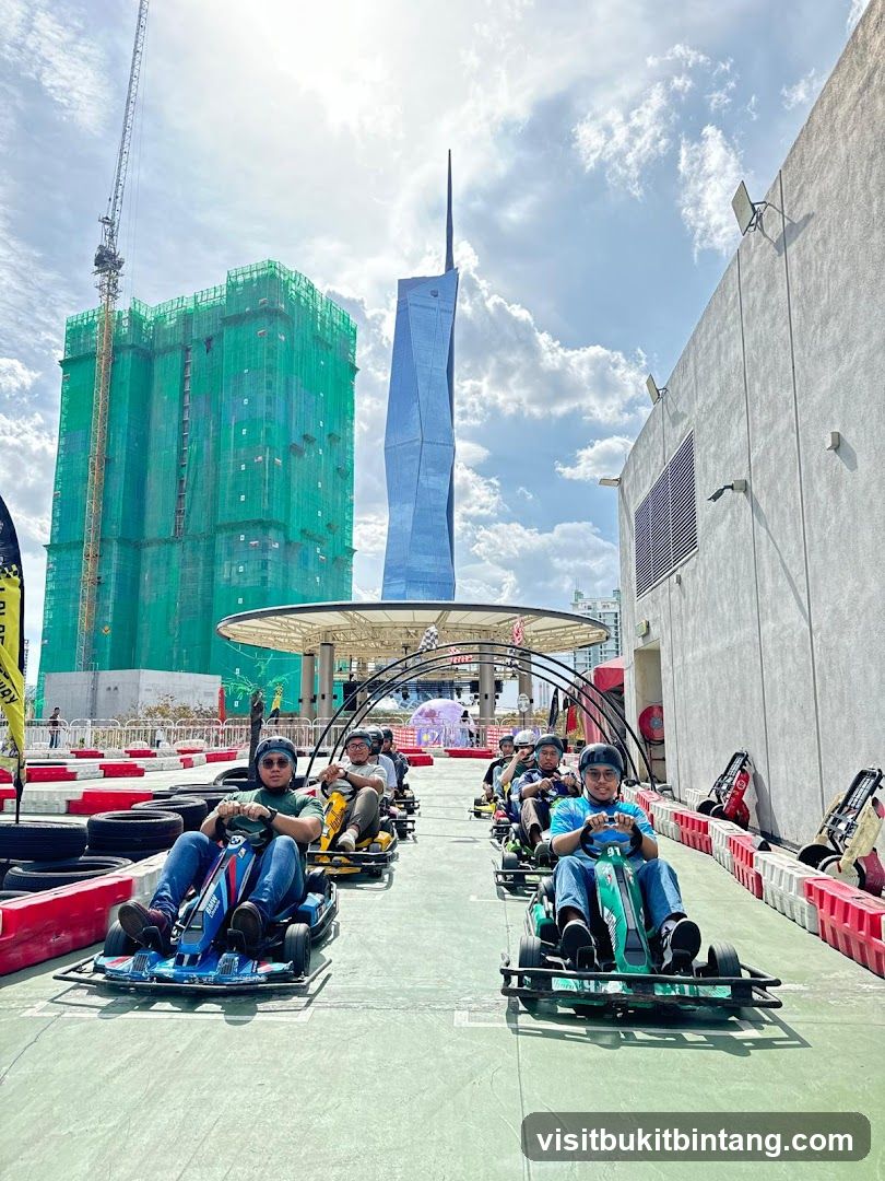 Go-Karting Track with Cityscape Background