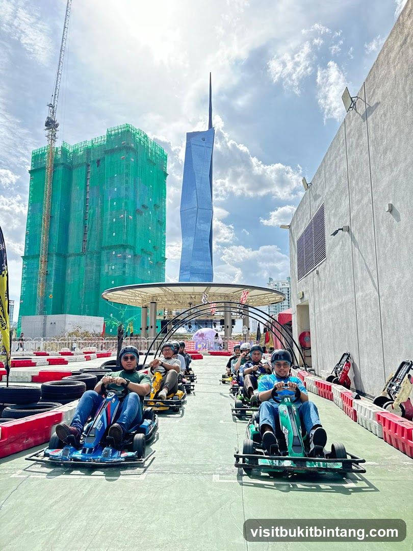 Go-Karting Track with Cityscape Background