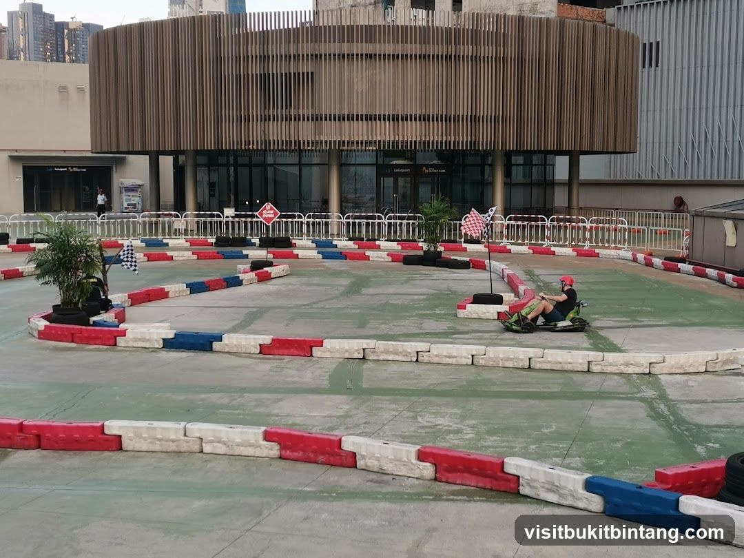 Go-kart track with a rider