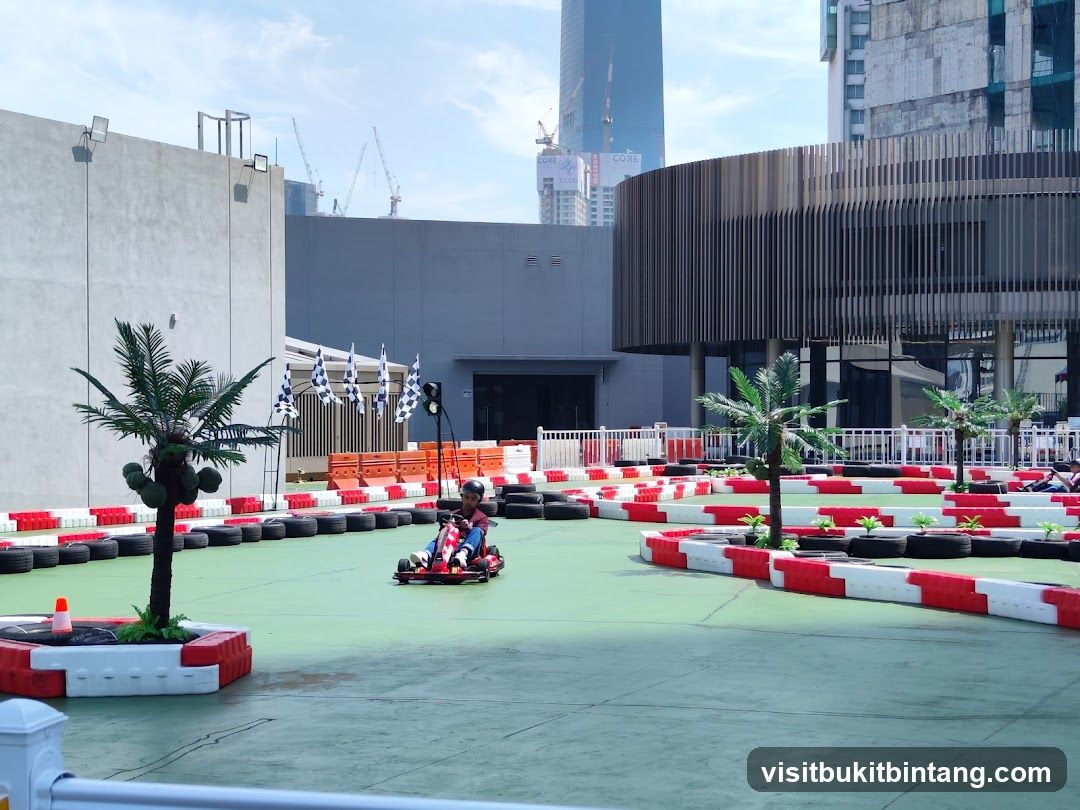 Go-Kart Track with Cityscape Background