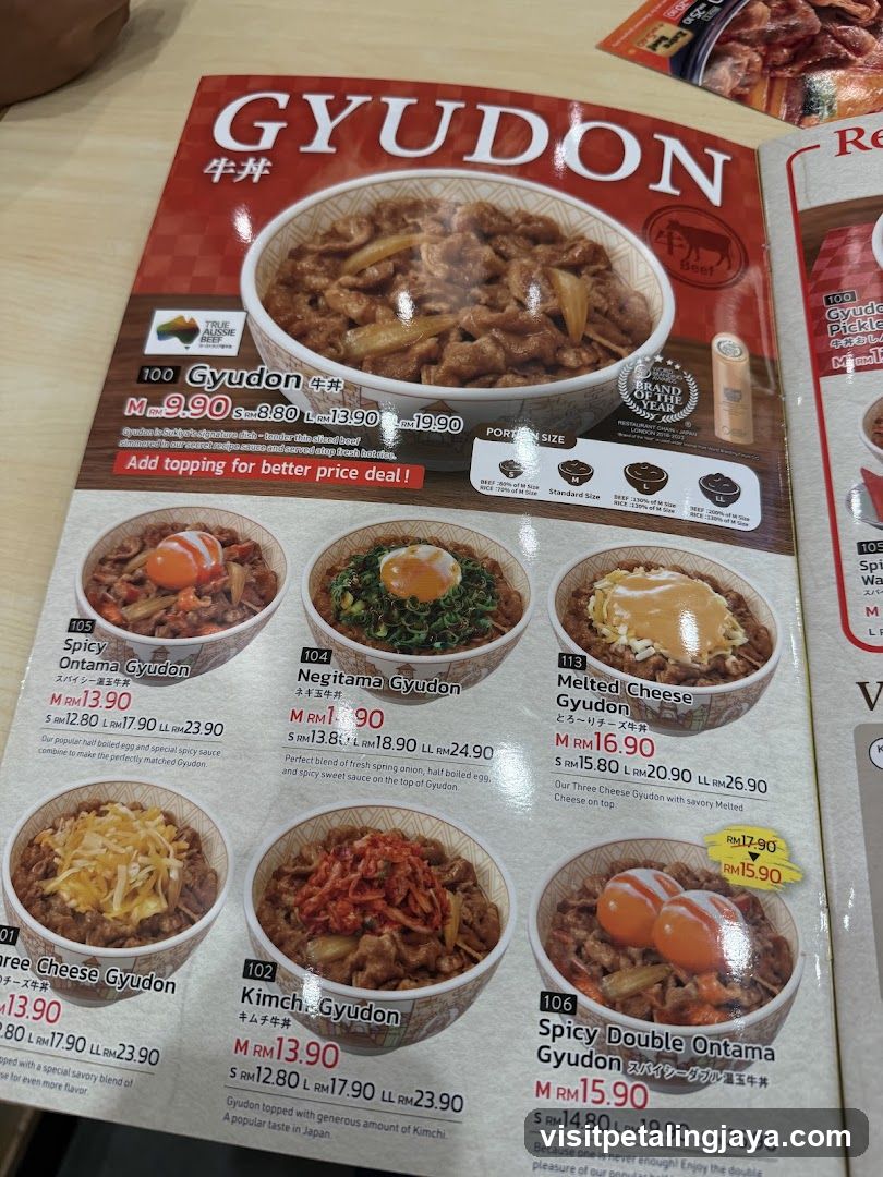 Gyudon Menu Page