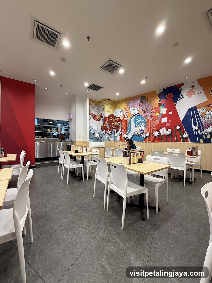 Restaurant Interior with Wall Art
