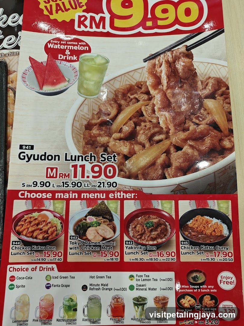 Gyudon Lunch Set Menu