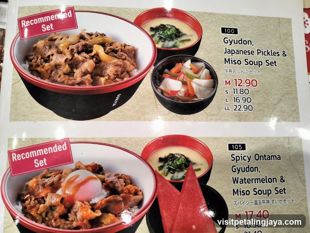 Japanese Restaurant Menu Page