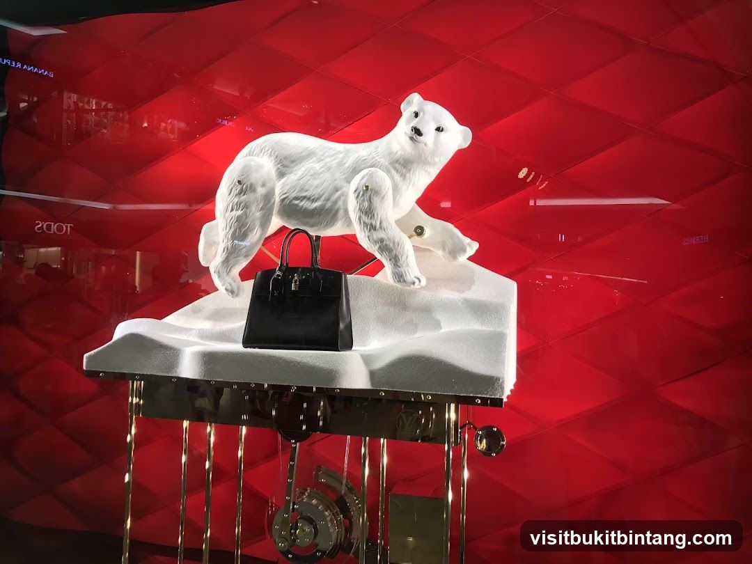 Window Display with Polar Bear and Handbag