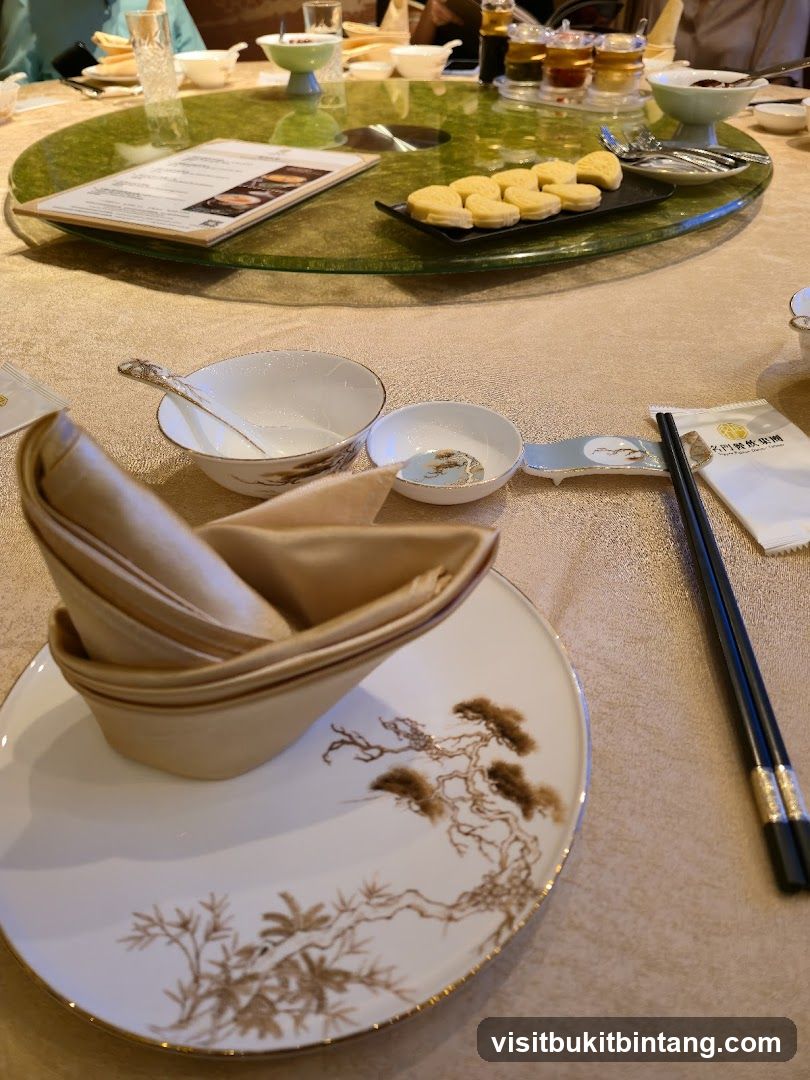 Table Setting with Food and Menu