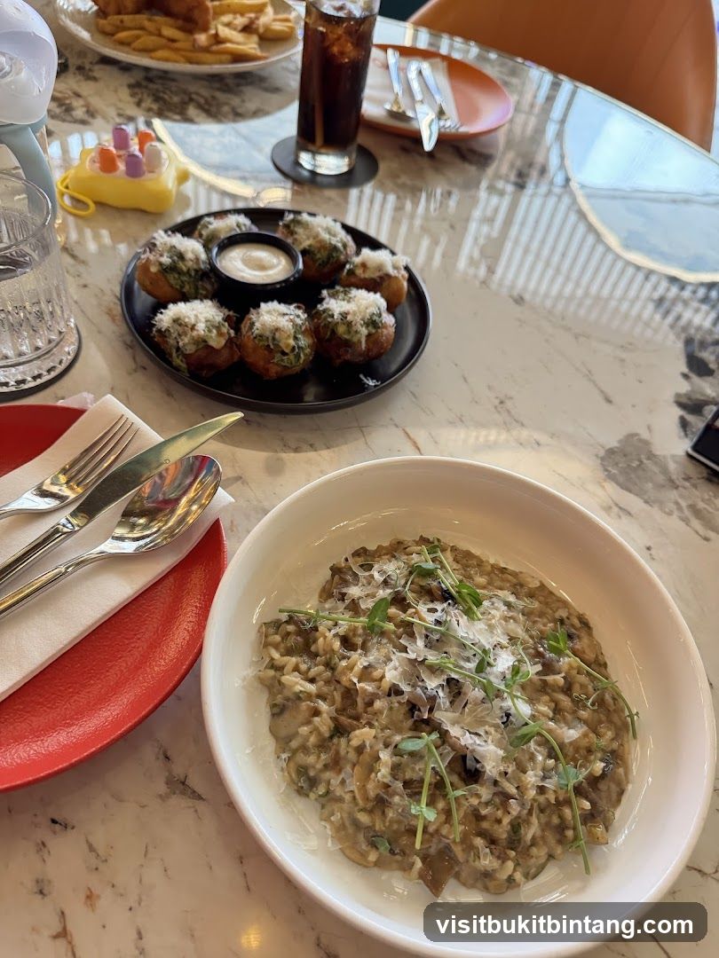 Mushroom Risotto and Appetizers