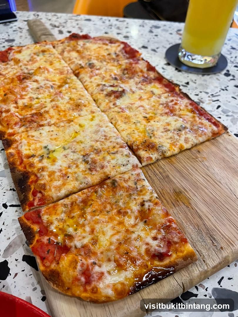 Rectangular Pizza with Cheese and Tomato Sauce