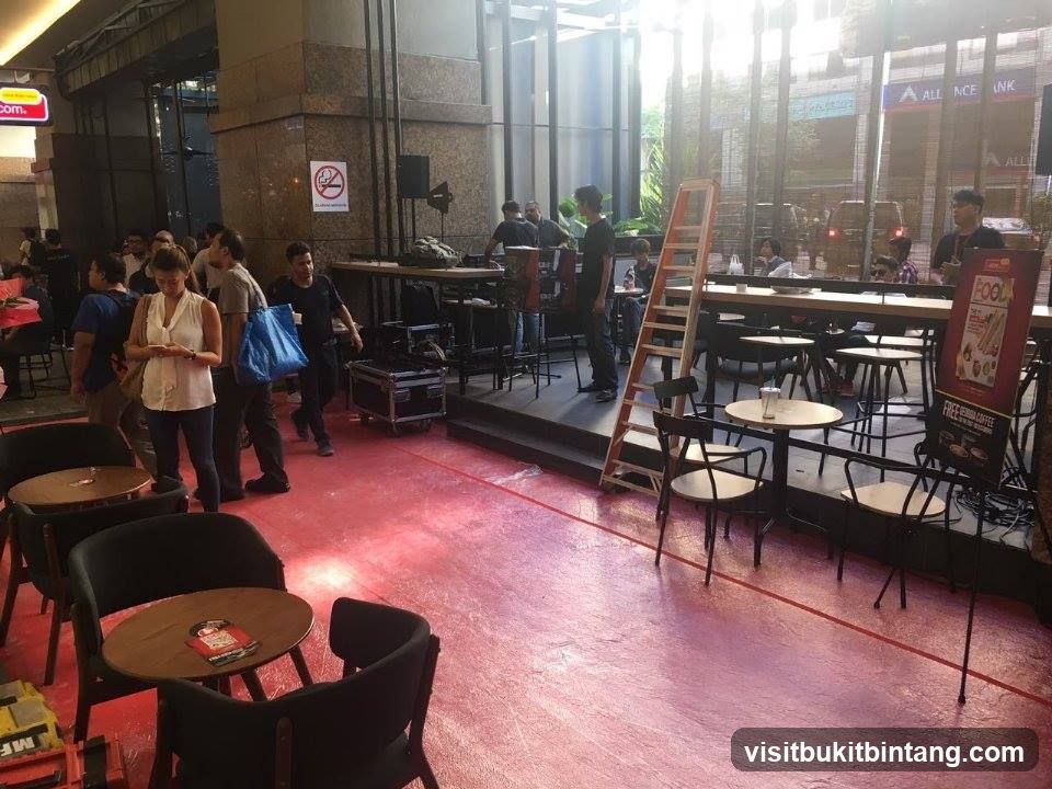 Outdoor seating area with people