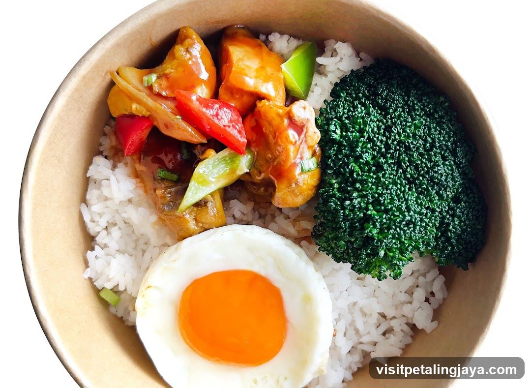 Healthy Bowl with Fried Egg and Broccoli