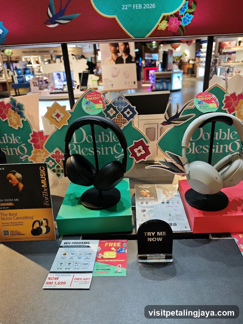 Headphones Display at Electronics Store