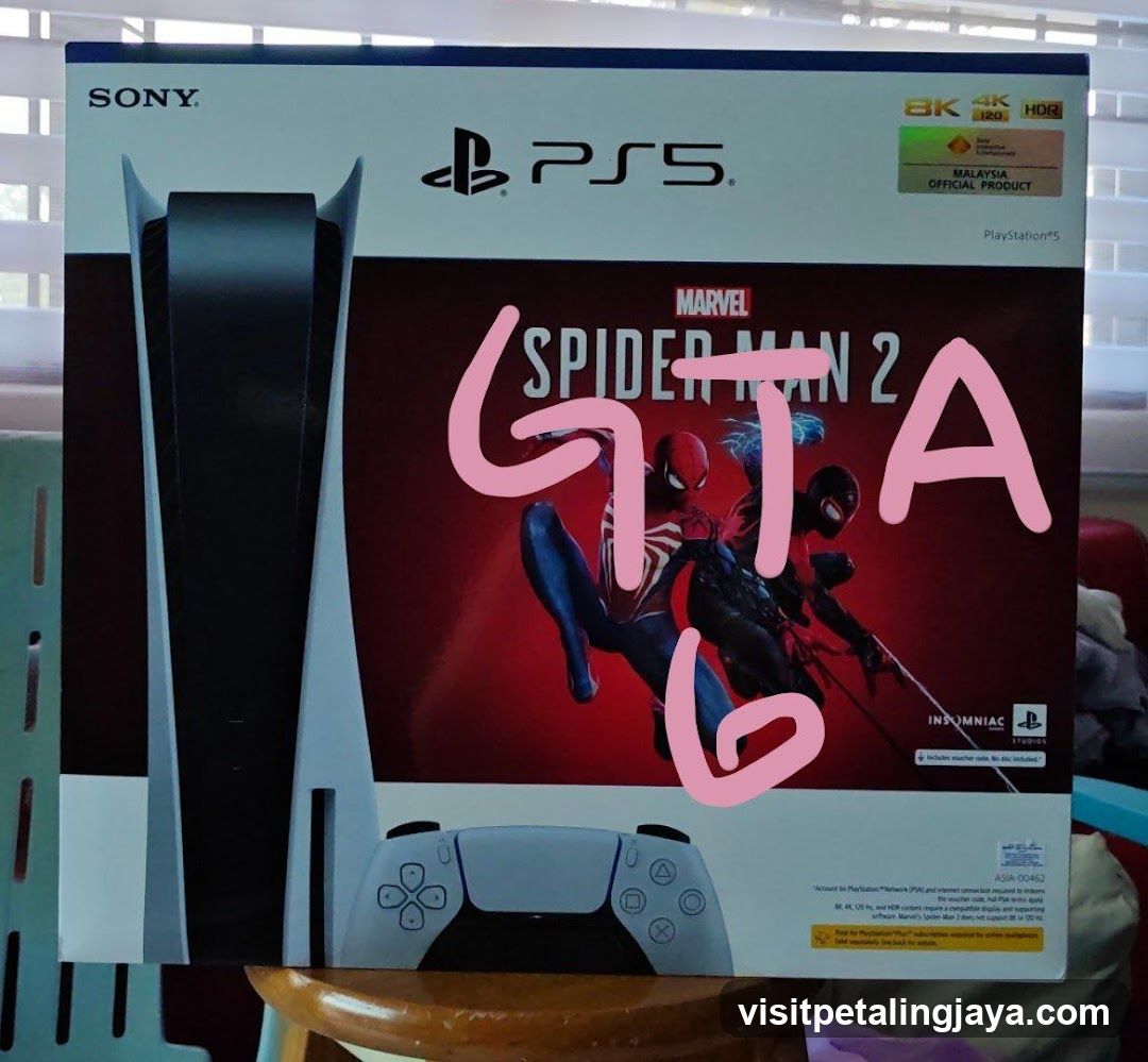 PS5 Console Box with Spider-Man 2 Game