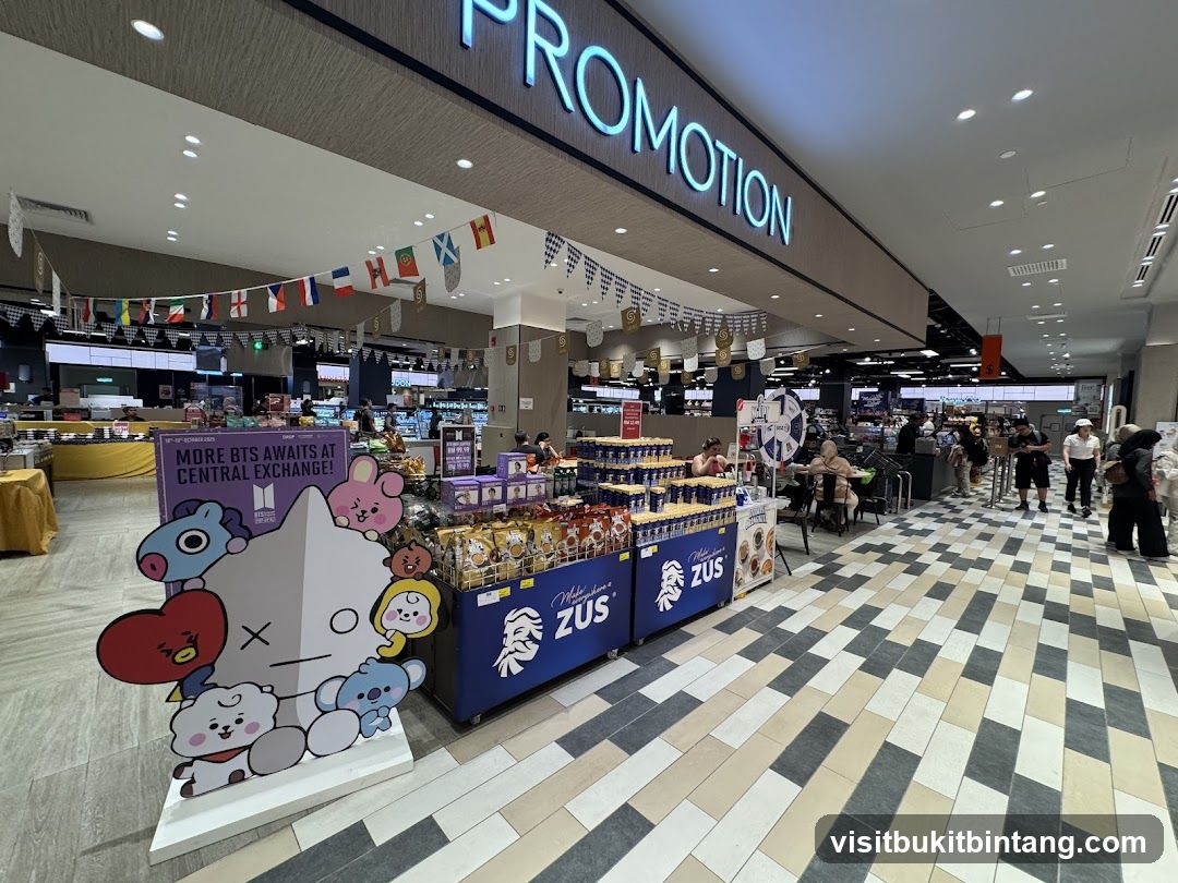 Promotional display with BTS characters