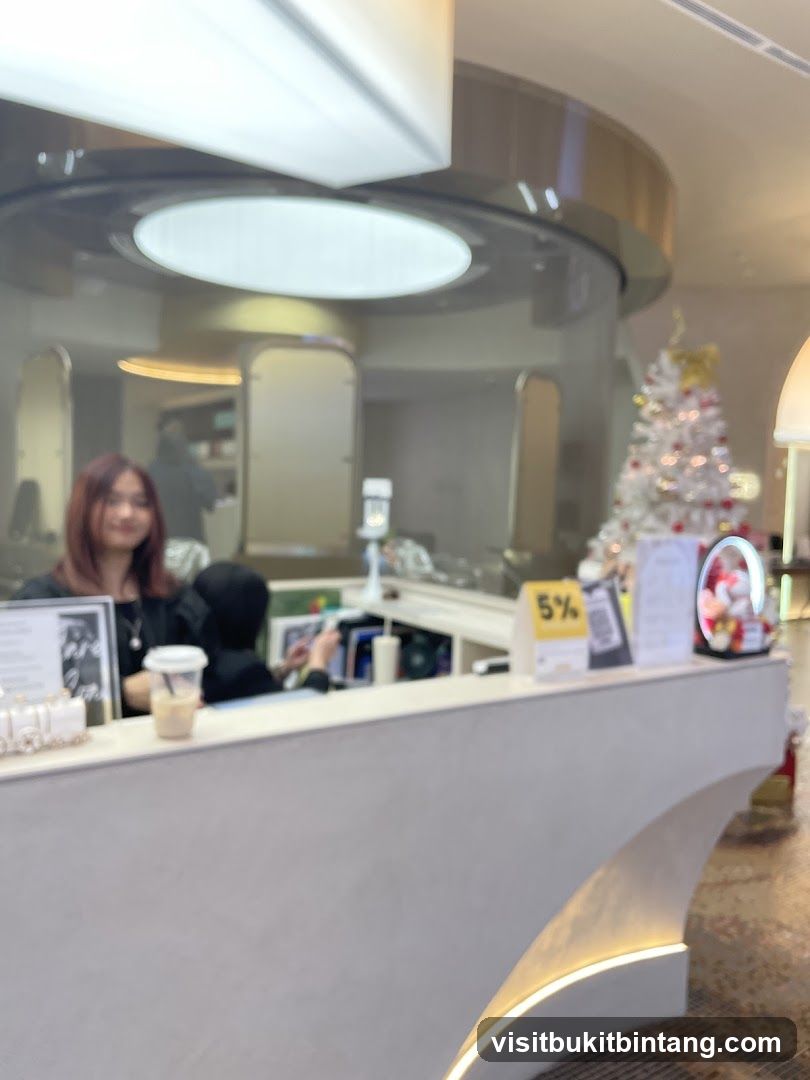 Reception Area with Christmas Decorations