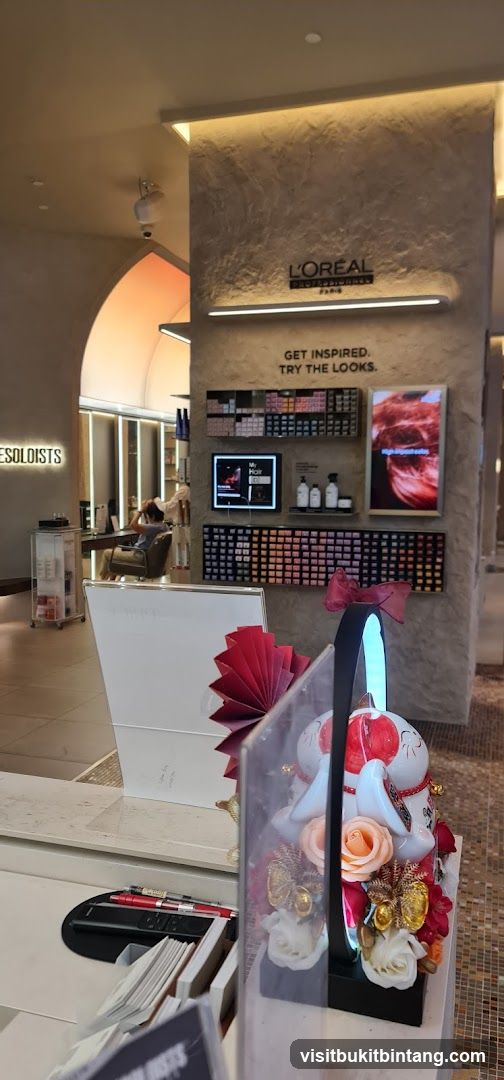 Hair Salon Interior with L'Oréal Display