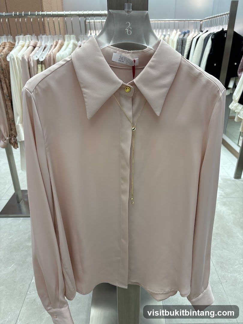 Pink Blouse with Necklace