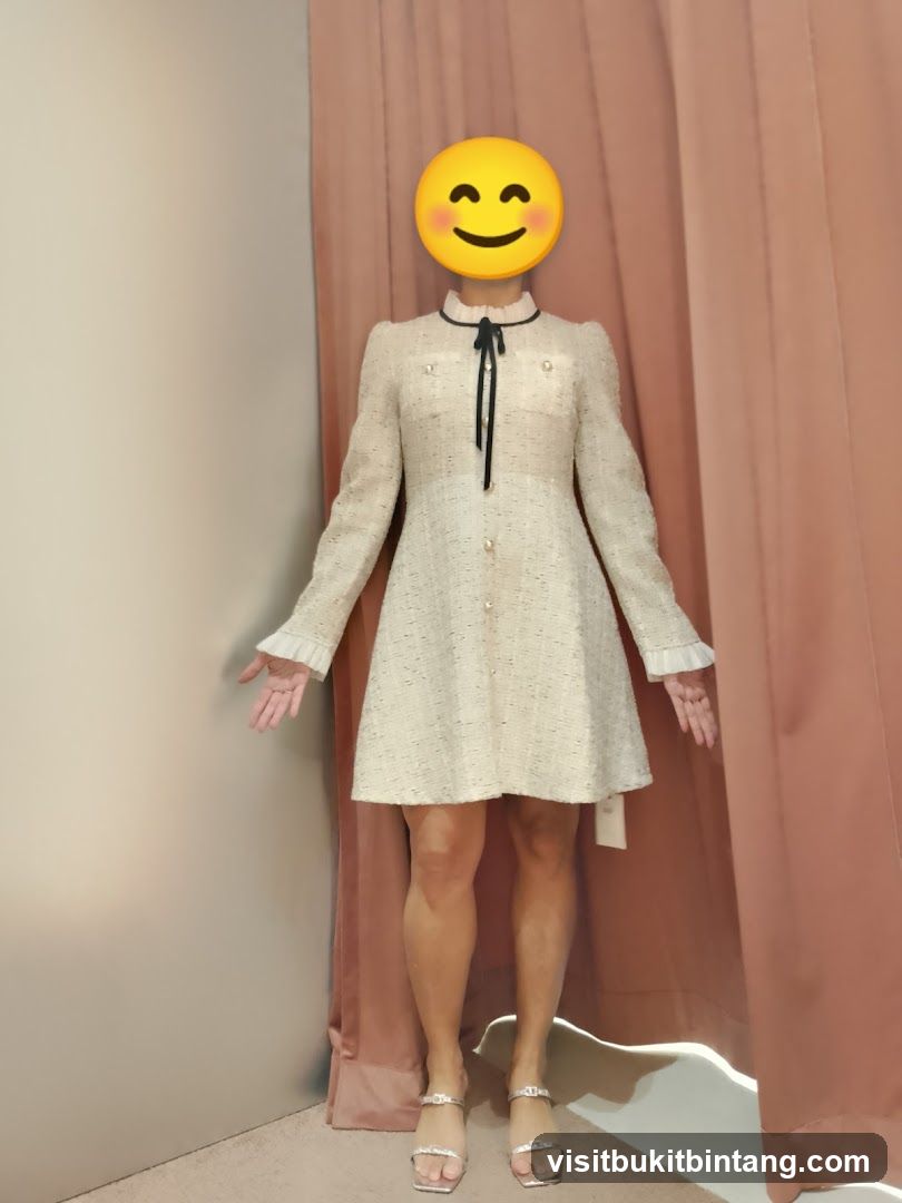 Woman in a tweed dress