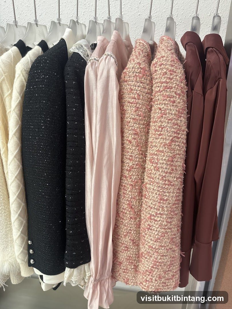 Clothing Rack with Various Jackets and Sweaters