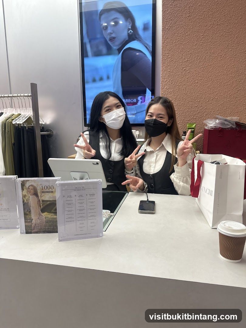 Two women at a counter