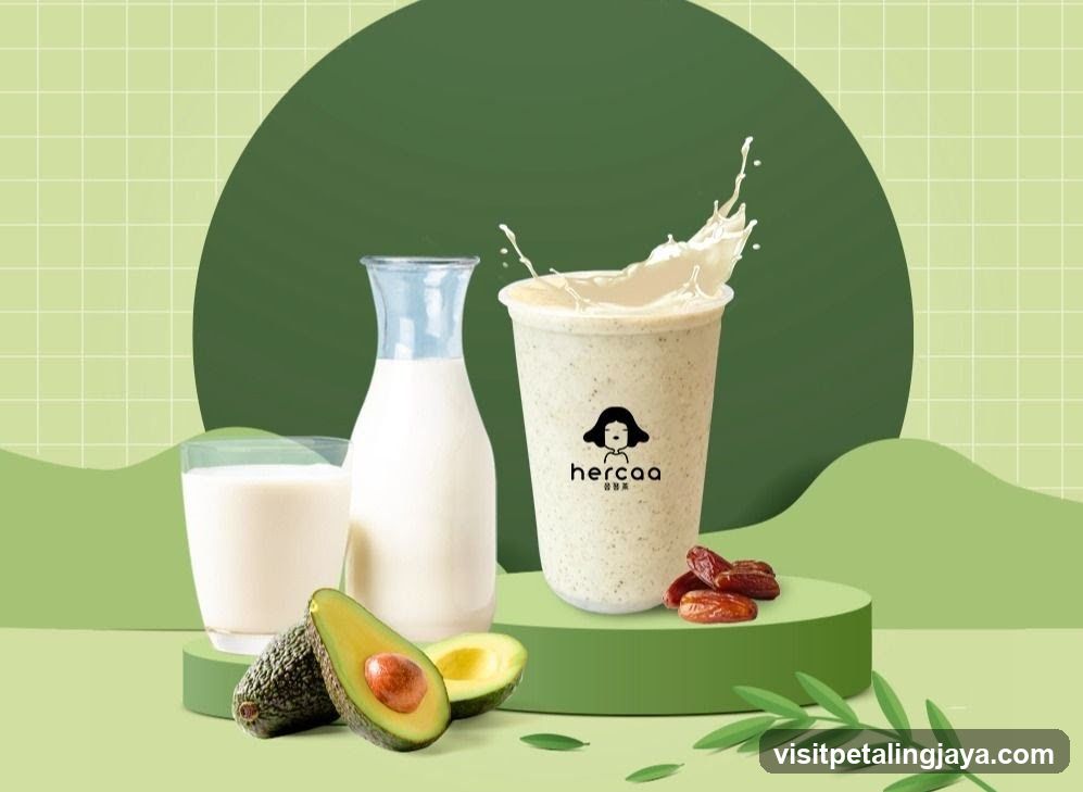 hercaa smoothie and milk display