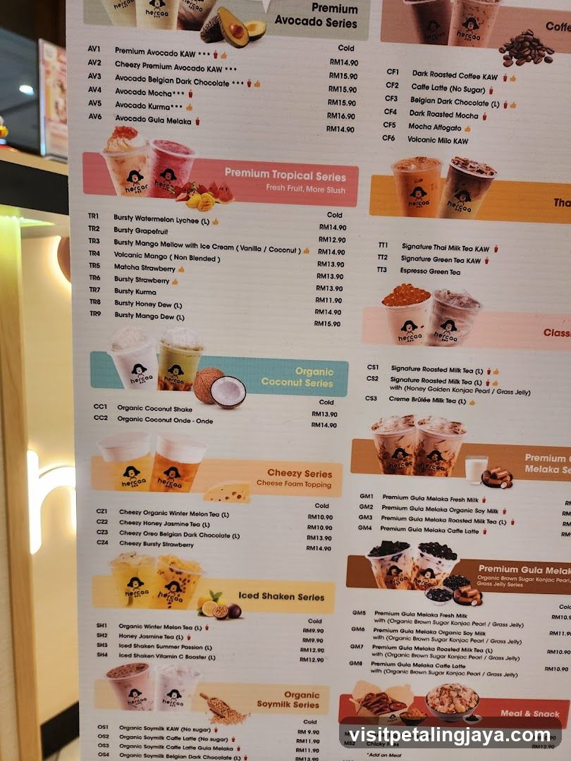 Premium Avocado Series Menu