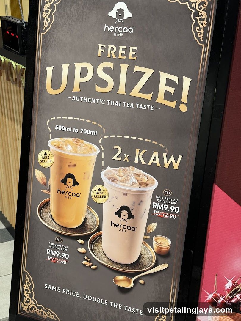 Free Upsize Thai Tea Ad