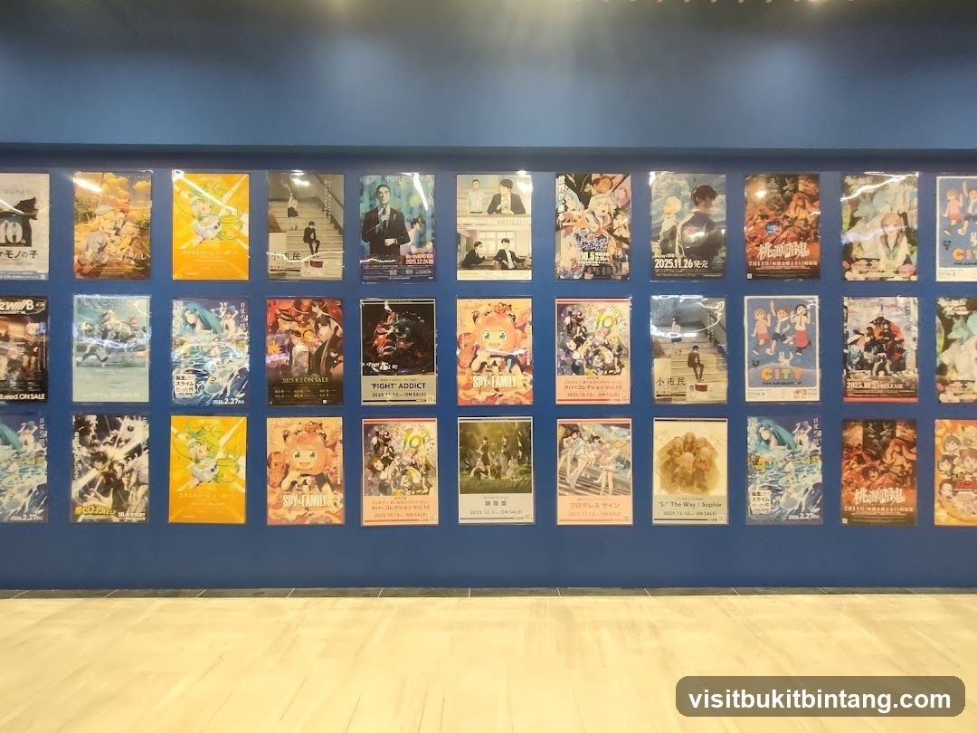 Movie Posters Displayed on a Blue Wall
