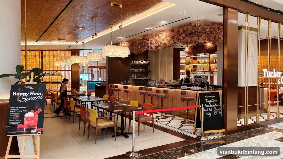 Restaurant Interior with Happy Hour Special