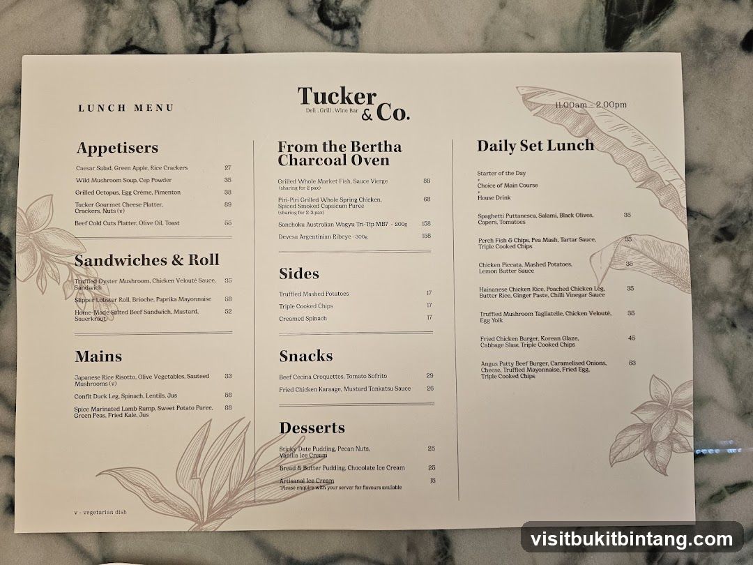 Tucker & Co. Lunch Menu