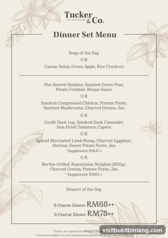 Dinner Set Menu